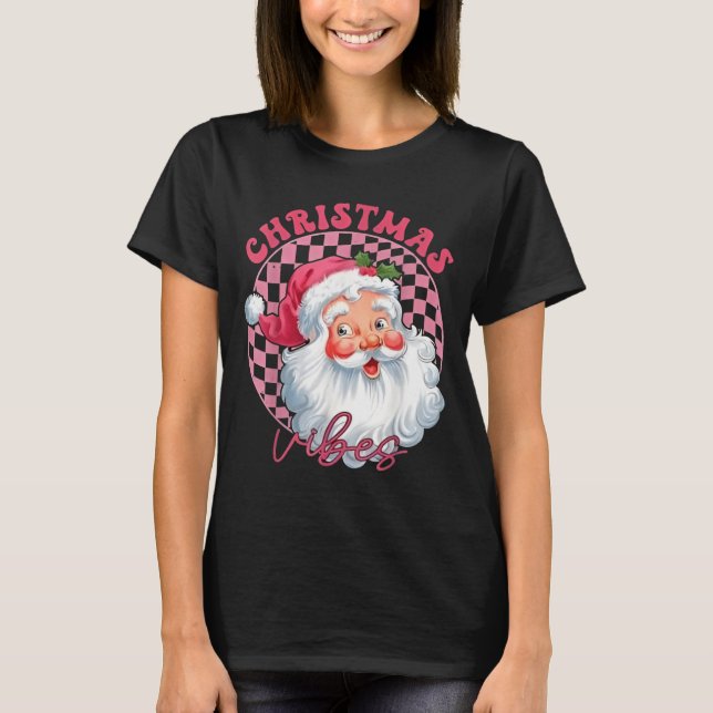 Camiseta Vibes Groovy Pink Santa (Anverso)