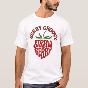 Camiseta Vibes Groovy Strawberry Retro 70