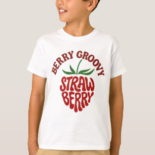 Camiseta Vibes Groovy Strawberry Retro 70