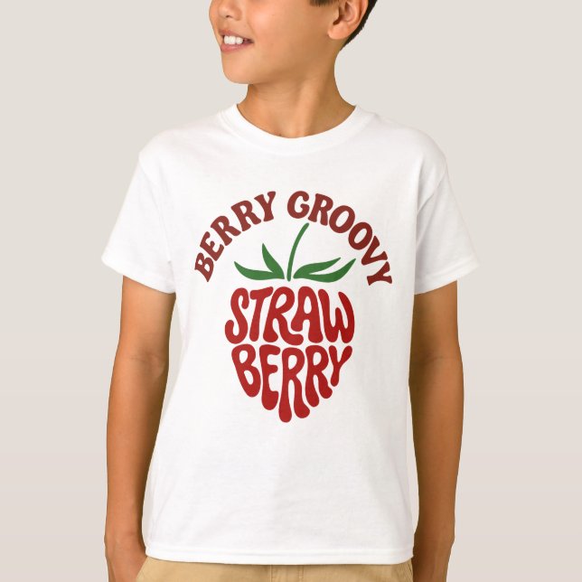 Camiseta Vibes Groovy Strawberry Retro 70 (Anverso)