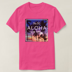 Camiseta Vibes Hawai Sunset con palmeras brillan