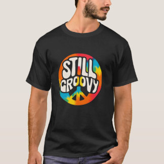 Camiseta Vibes hippy retro TODAVÍA GROOVY PEACE TIE DYE Lon