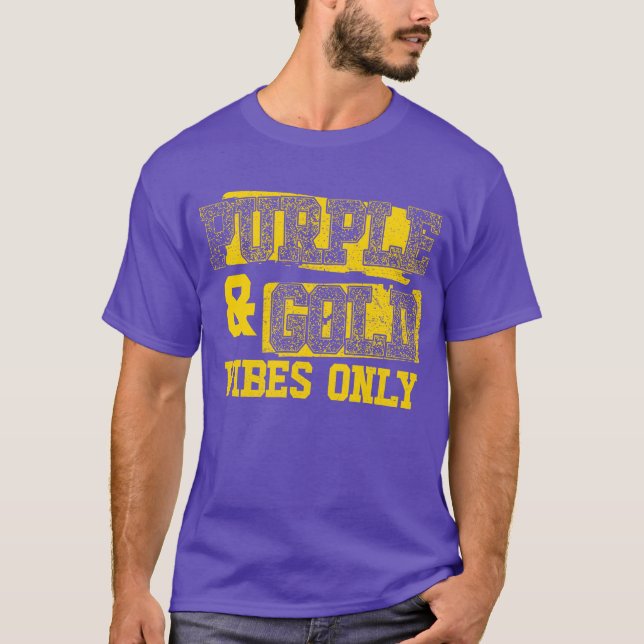 Camiseta Vibes moradas y doradas sólo para hombres de equip (Anverso)