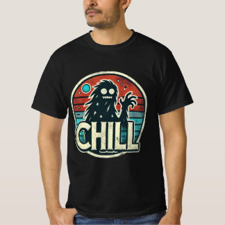 Camiseta Vibes nocturnas retro: Pie grande y luz de la luna