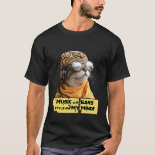 Camiseta Vibes para gatos de Guay - Hipster Kitty con audíf