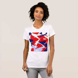Camiseta Vibes positivas de color rojo azul blanco