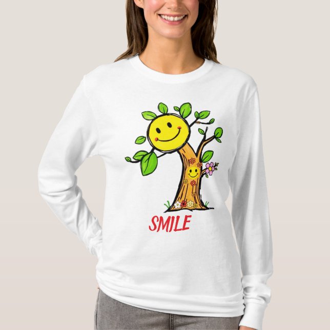 Camiseta Vibes positivas del "árbol de sonrisas" (Anverso)