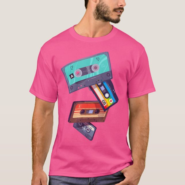 Camiseta Vibes retro de cassette mixtape estilo 80S 90S (Anverso)