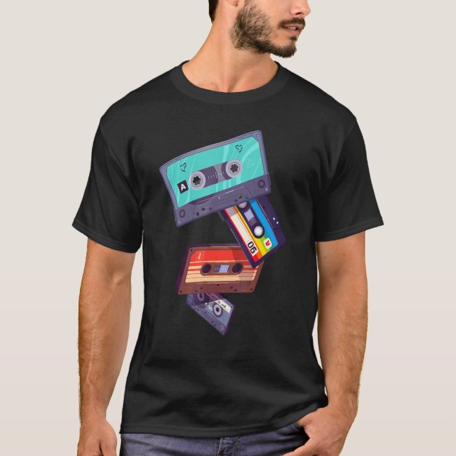 Camiseta Vibes retro estilo de cassette mixtape 80s estilo  (Anverso)