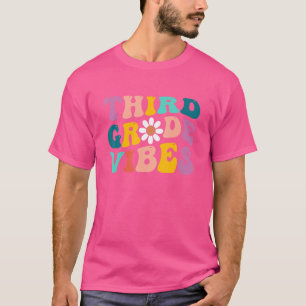 Camiseta Vibes Retro Groovy De Tercer Grado Coloridas De Vu