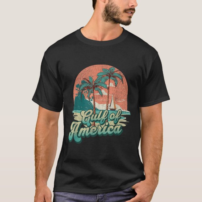 Camiseta Vibes Retro Sunset Beach - Golfo De Estados Unidos (Anverso)