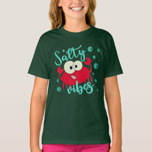 Camiseta Vibes saladas, cangrejo tropical rojo, verano