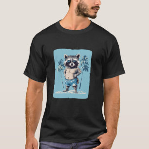 Camiseta Vibes tropicales con este mapache en travesuras de
