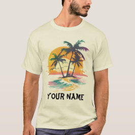Camiseta Vibes tropicales de atardecer - Palmeras y diseño