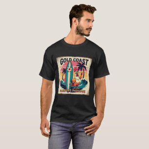 Camiseta Vibes tropicales de surf - Rooster retro y T-Waveb