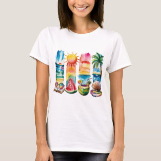 Camiseta Vibes tropicales de verano - Camisas Retro Beach