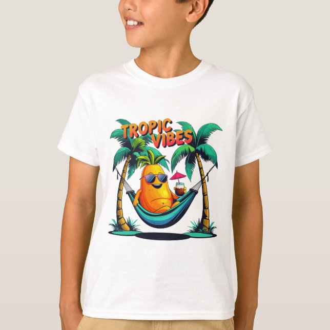 Camiseta Vibes tropicales: Guay Papaya descansando en una h (Anverso)