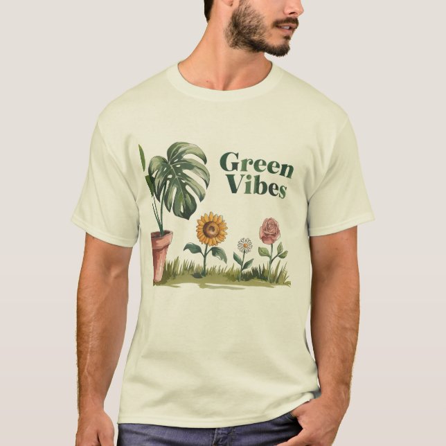 Camiseta Vibes verdes. (Anverso)