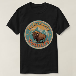 Camiseta Vibra Occidental Bisonte de Montana Estilo Vaquero