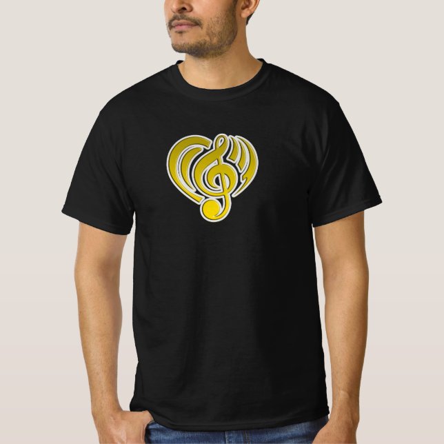 Camiseta Vibraciones Amor Musical Amarillo Nota de música d (Anverso)
