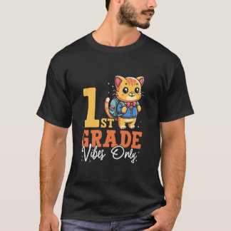 Camiseta Vibraciones de 1er grado solo gato lindo escuela c