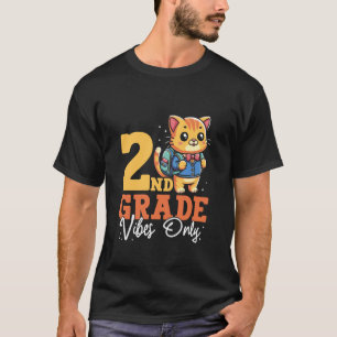 Camiseta Vibraciones de 2do Grado Solo Gato Lindo Escuela N