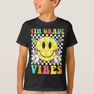 Camiseta vibraciones de 4to grado sonrisa retro cara maestr
