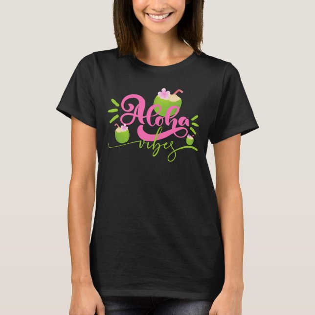 Camiseta Vibraciones de Aloha para Mujeres (Anverso)