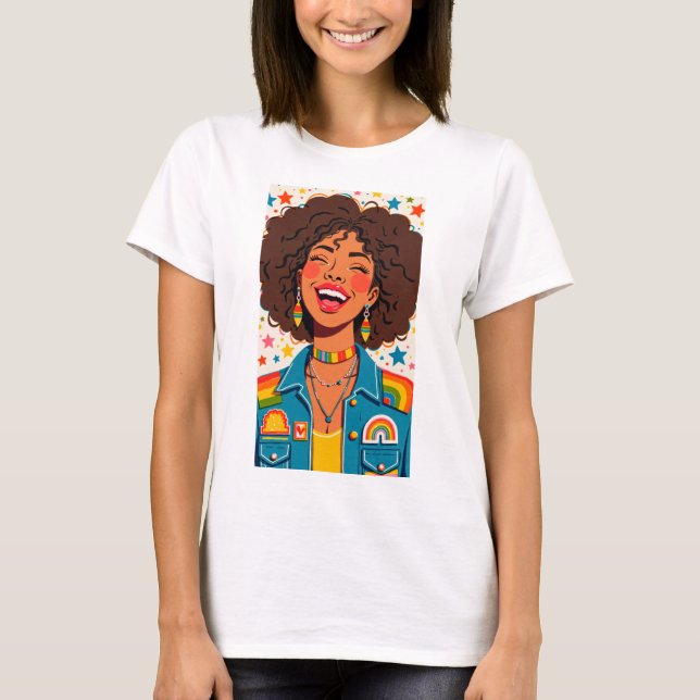 Camiseta Vibraciones de Arcoíris (Anverso)