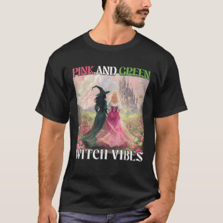 Camiseta Vibraciones de bruja rosadas y verdes, brujas de H