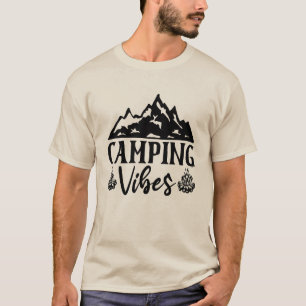 Camiseta Vibraciones de Camping Solamente – Fogata Retro y