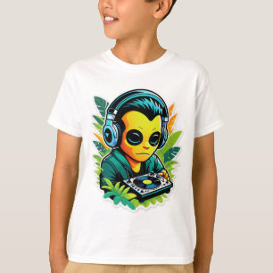 Camiseta Vibraciones de DJ de la Jungla de Neón