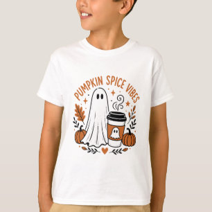 Camiseta Vibraciones de Especias de Calabaza Fantasma Lindo