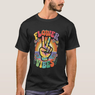 Camiseta vibraciones de flores geniales vintage retro genia