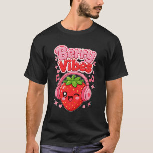 Camiseta Vibraciones de Fresa Cute Cottagecore de Fresa