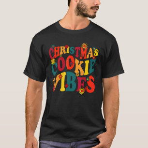 Camiseta Vibraciones de Galletas de Navidad Groovy Retro Vi