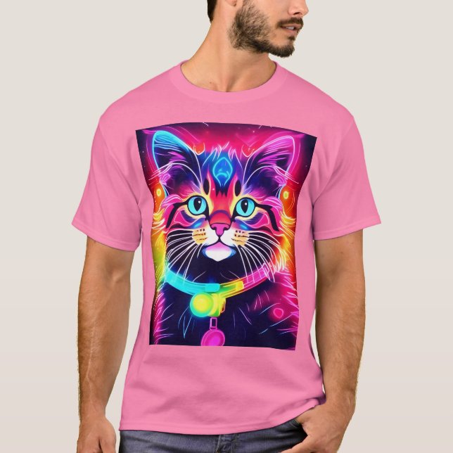 Camiseta Vibraciones de Gato Arcoíris (Anverso)