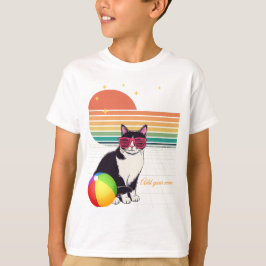 Camiseta Vibraciones de Gato Genial al Atardecer