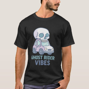 Camiseta Vibraciones de Ghost Rider Cráneo Conduciendo Coch