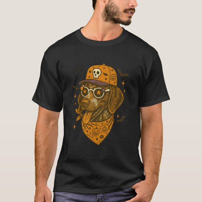 Camiseta Vibraciones de Halloween de mamá de perro Pointer  (Anverso)