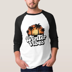Camiseta Vibraciones de Invierno Atardecer Tropical Palmera