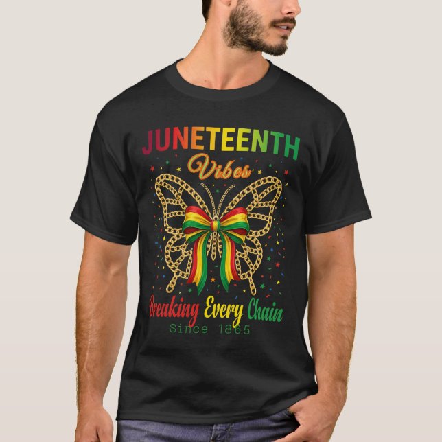 Camiseta Vibraciones de Juneteenth Coquette Bow Día de la L (Anverso)
