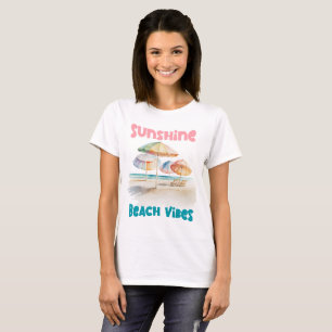 Camiseta Vibraciones de la playa soleada – Verano de acuare