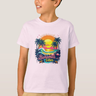 Camiseta Vibraciones de las Bahamas Puesta de sol retro