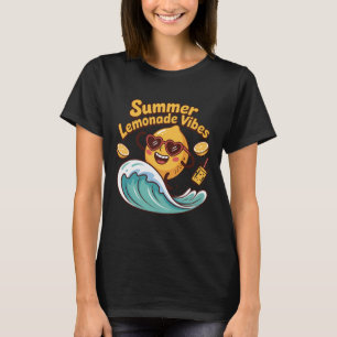 Camiseta Vibraciones de limonada de verano surfeando ola de