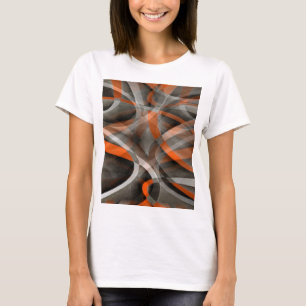 Camiseta Vibraciones de los ochenta Naranja quemado y gris