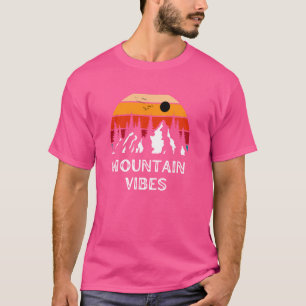 Camiseta Vibraciones de Montaña Retro Vintage Atardecer