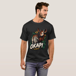 Camiseta Vibraciones de Okapi Arte de Jungla de Fauna Rara