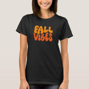 Camiseta Vibraciones de Otoño Diseño Retro Ondulado Groovy