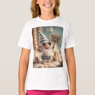 Camiseta "Vibraciones de Playa" Gnomo de Jardín de Verano